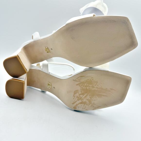 Badgley Mischka Womens Carli Heeled Sandals US 8 White Tulle Bow EUC - Picture 12 of 14